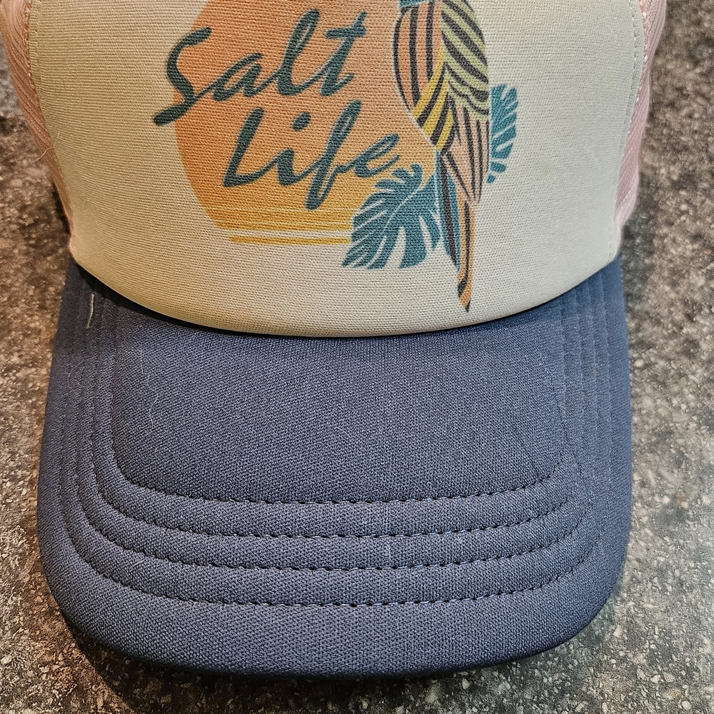 Salt Life Hat with Blue and Pink Accents